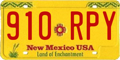 NM license plate 910RPY