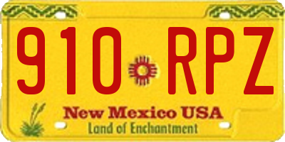NM license plate 910RPZ