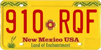 NM license plate 910RQF