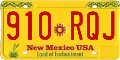 NM license plate 910RQJ