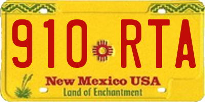NM license plate 910RTA
