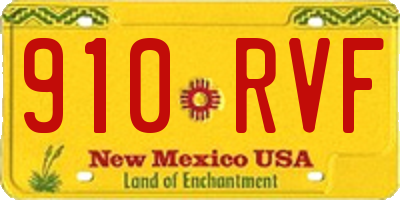 NM license plate 910RVF