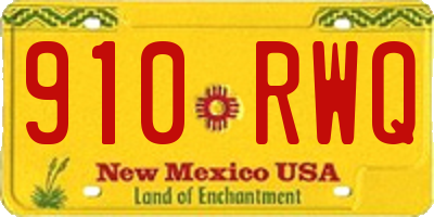 NM license plate 910RWQ