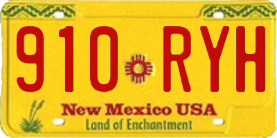 NM license plate 910RYH