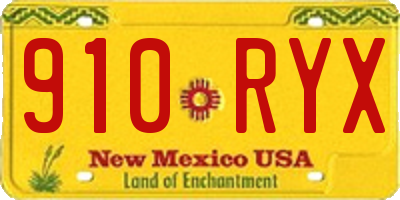 NM license plate 910RYX