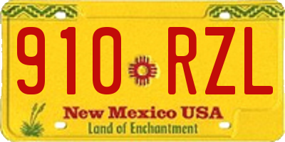 NM license plate 910RZL