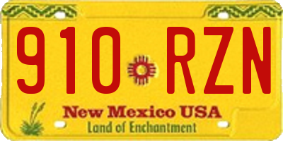 NM license plate 910RZN