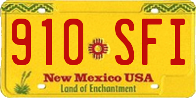 NM license plate 910SFI