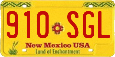 NM license plate 910SGL
