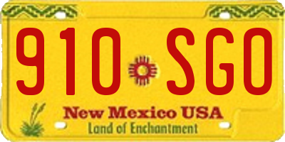 NM license plate 910SGO