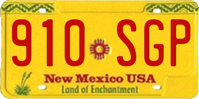 NM license plate 910SGP