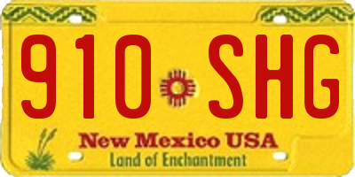 NM license plate 910SHG