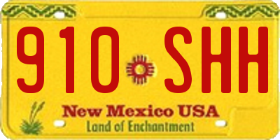 NM license plate 910SHH