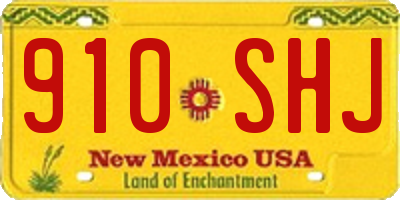 NM license plate 910SHJ