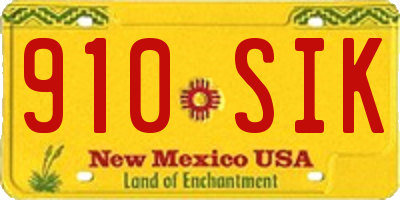 NM license plate 910SIK