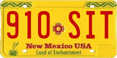 NM license plate 910SIT