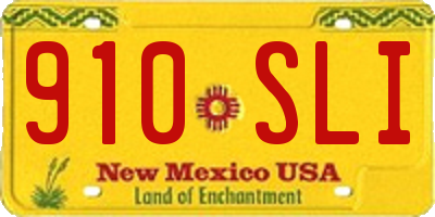 NM license plate 910SLI