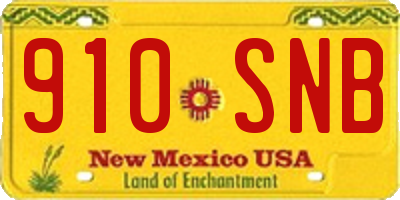 NM license plate 910SNB