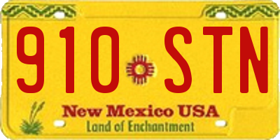 NM license plate 910STN