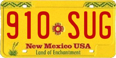 NM license plate 910SUG