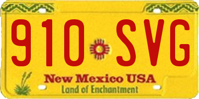 NM license plate 910SVG