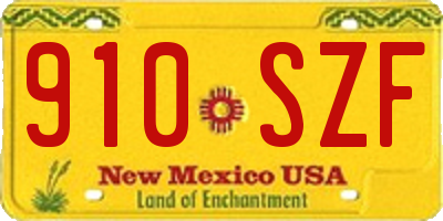 NM license plate 910SZF