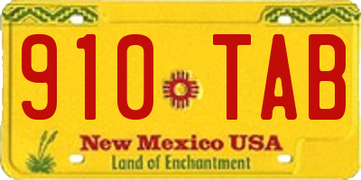 NM license plate 910TAB