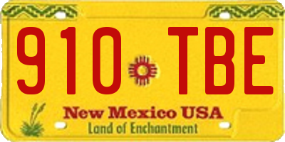 NM license plate 910TBE