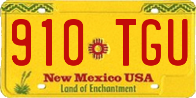 NM license plate 910TGU