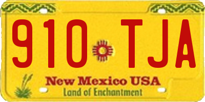 NM license plate 910TJA