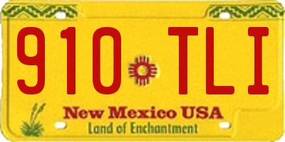 NM license plate 910TLI