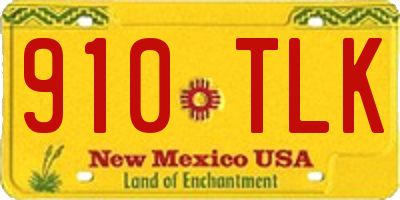 NM license plate 910TLK