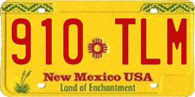 NM license plate 910TLM