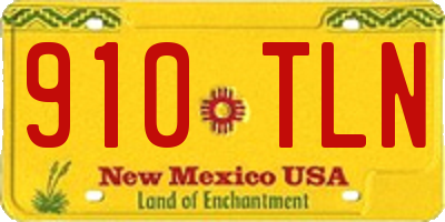 NM license plate 910TLN