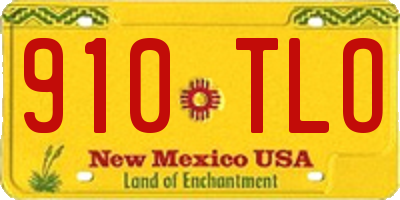 NM license plate 910TLO