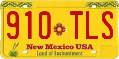 NM license plate 910TLS