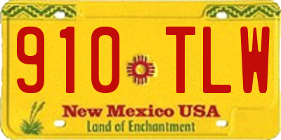 NM license plate 910TLW