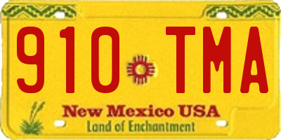 NM license plate 910TMA