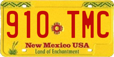 NM license plate 910TMC