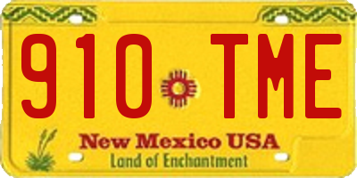 NM license plate 910TME