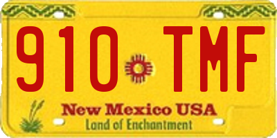 NM license plate 910TMF