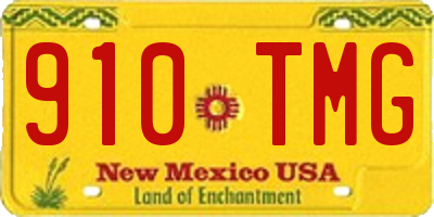 NM license plate 910TMG