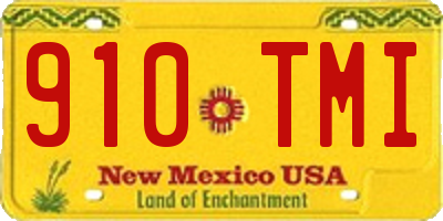 NM license plate 910TMI