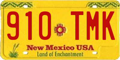 NM license plate 910TMK