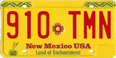 NM license plate 910TMN