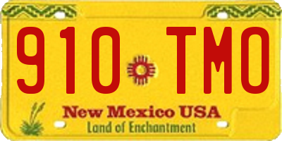 NM license plate 910TMO