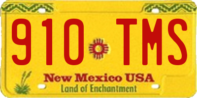 NM license plate 910TMS