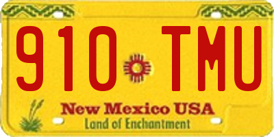 NM license plate 910TMU