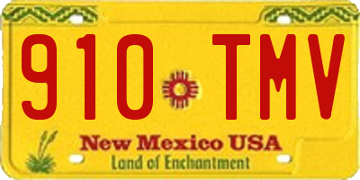 NM license plate 910TMV