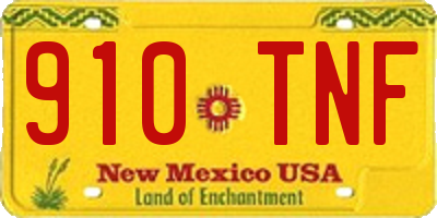 NM license plate 910TNF